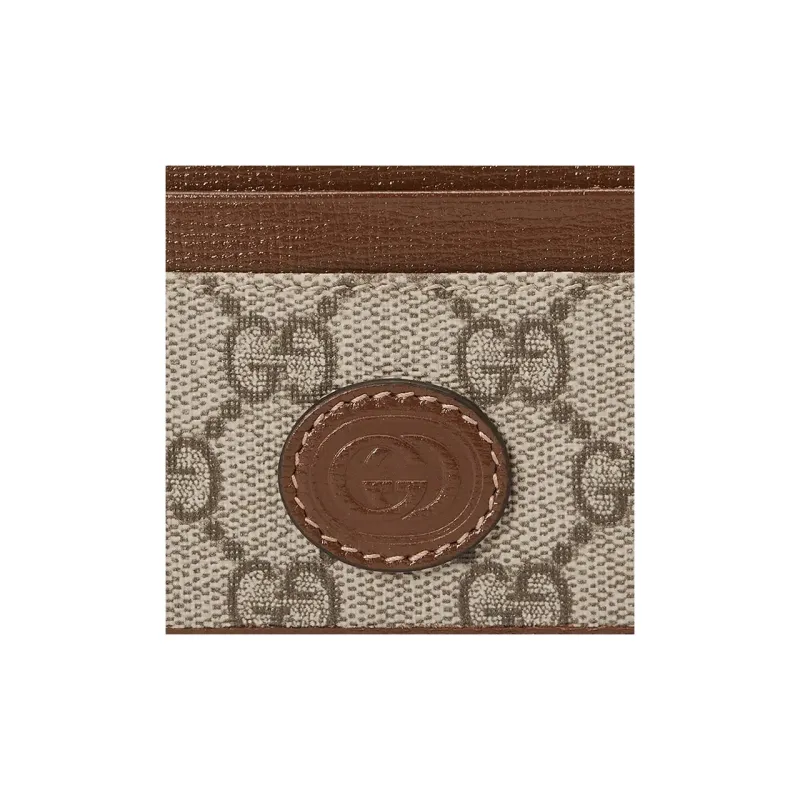 GUCCI Canvas Leather Trim Canvas Bag With Business Card Holder Men's Ebony-4