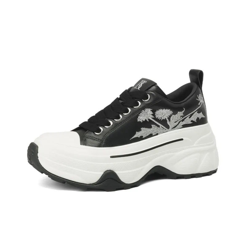 Rosa Bianca Anti-Slip Wear-Resistant Breathable Lightweight Height Increasing Low-Top Chunky Sneakers Women's-1
