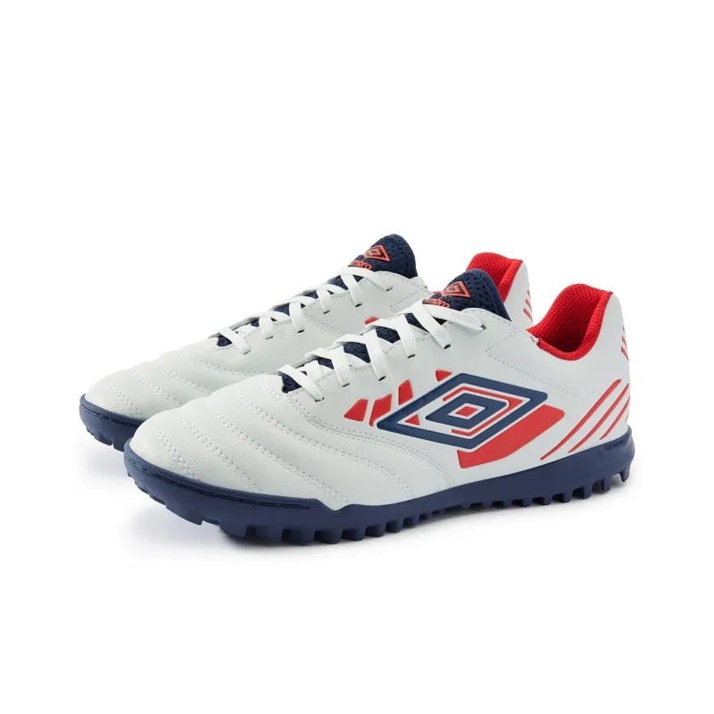 Umbro TF Rubber Broken Studs Artificial Ground Wear-Resistant Soccer Shoes Men's White Blue Red-2