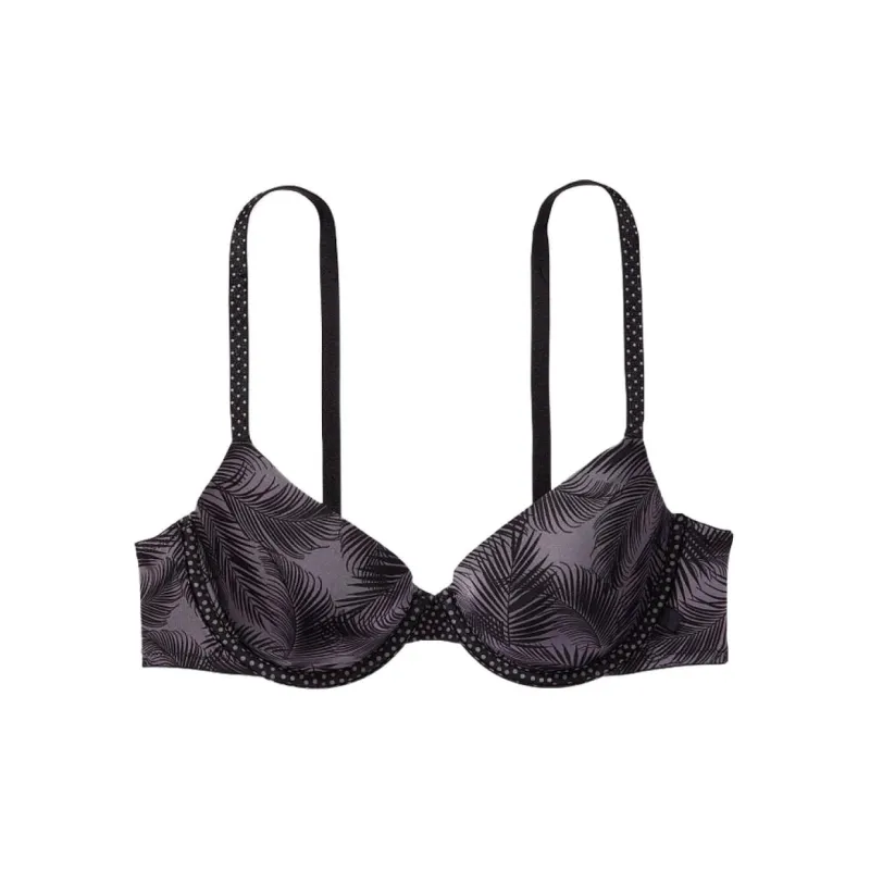 Victoria's Secret Bra Women's Dark Gray Plant Print-0