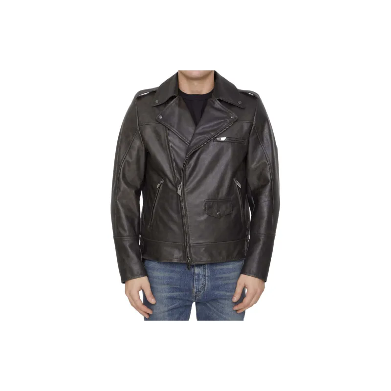 SALVATORE SANTORO Leather Jacket Men's Black-1