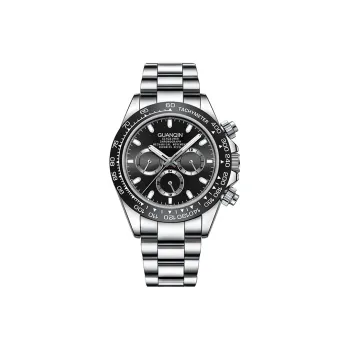 GUANQIN GUANQIN GJ16302 Mechanical Movement Stainless Steel Watchband Watch Men's Watches Black Dial