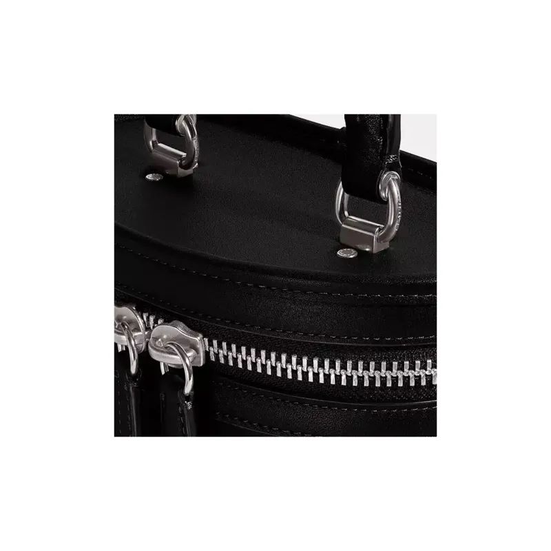 COACH Trail Leather Handbag Shoulder Bag Crossbody Bag Small Size Women's Black-3