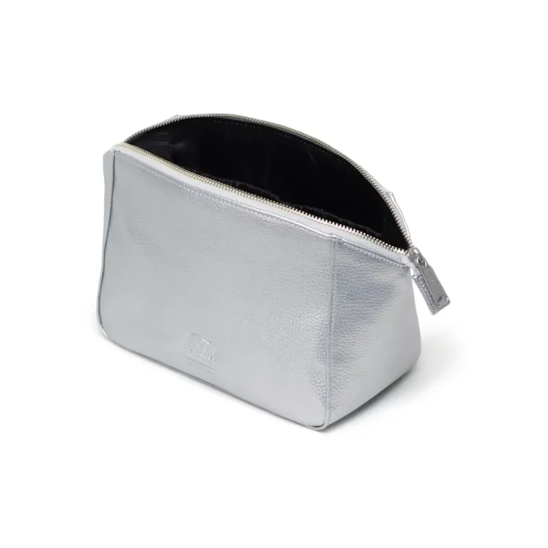 Herschel Pure Vegan Leather Makeup Bag Unisex Silver Metallic-3