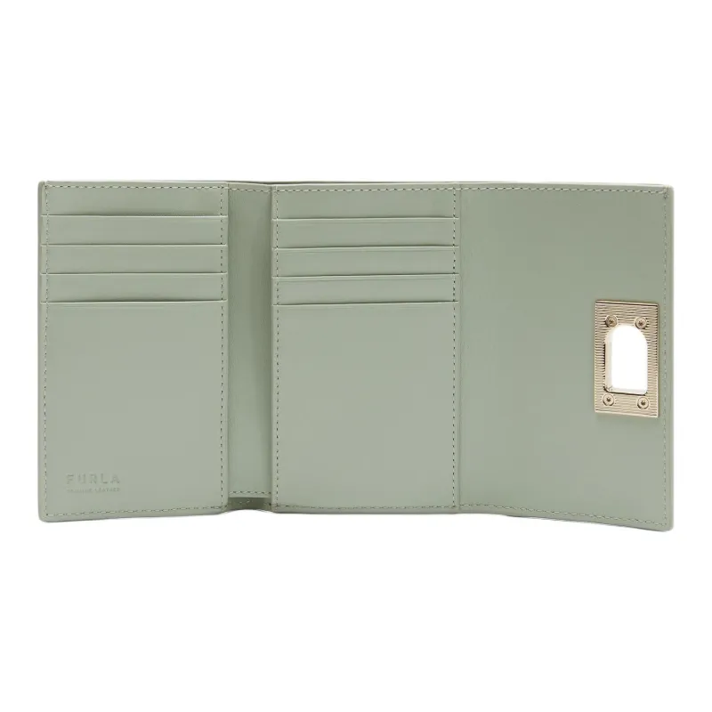 Furla 1927 Collection Leather Wallet Medium Size Women's Light Green-2
