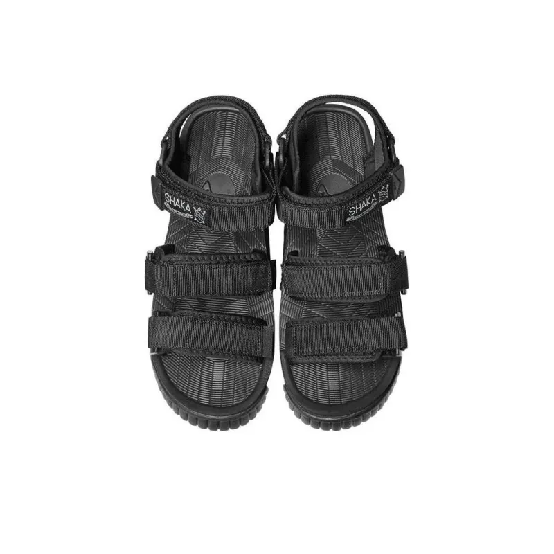 SHAKA Neo Bungy Hook and Loop Beach Sandals Unisex Black-2