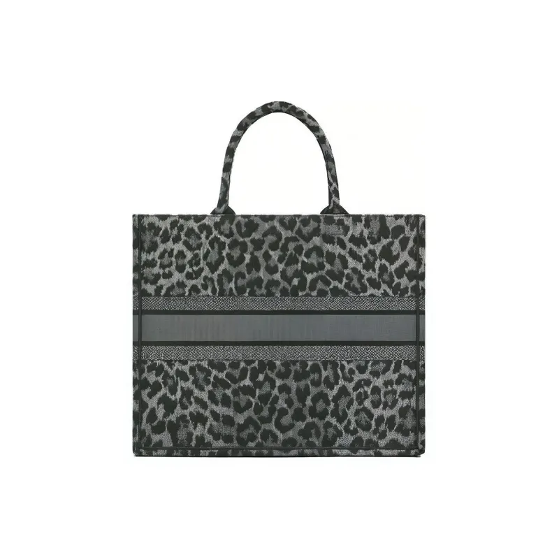 DIOR BookTote Embroidery Tote Bag Shopping Bag Handbag Shoulder Bag Large Size Women's Gray-1