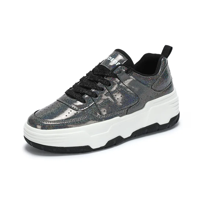 YUEDEMA Low Top Skateboard Shoes Unisex Dazzle Black-1