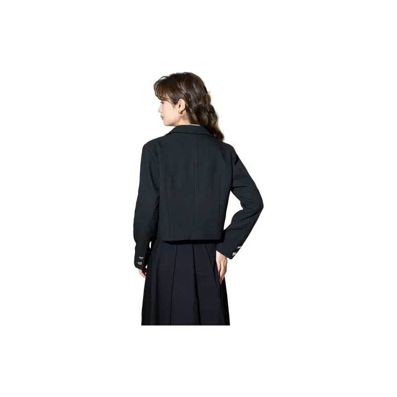 SMEN Cropped Coats Women's Black-1