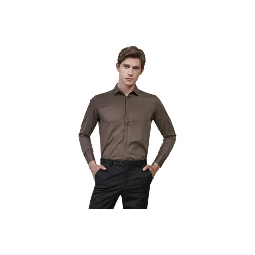 SAINT ANGELO Shirts Men Wood Coffee Color