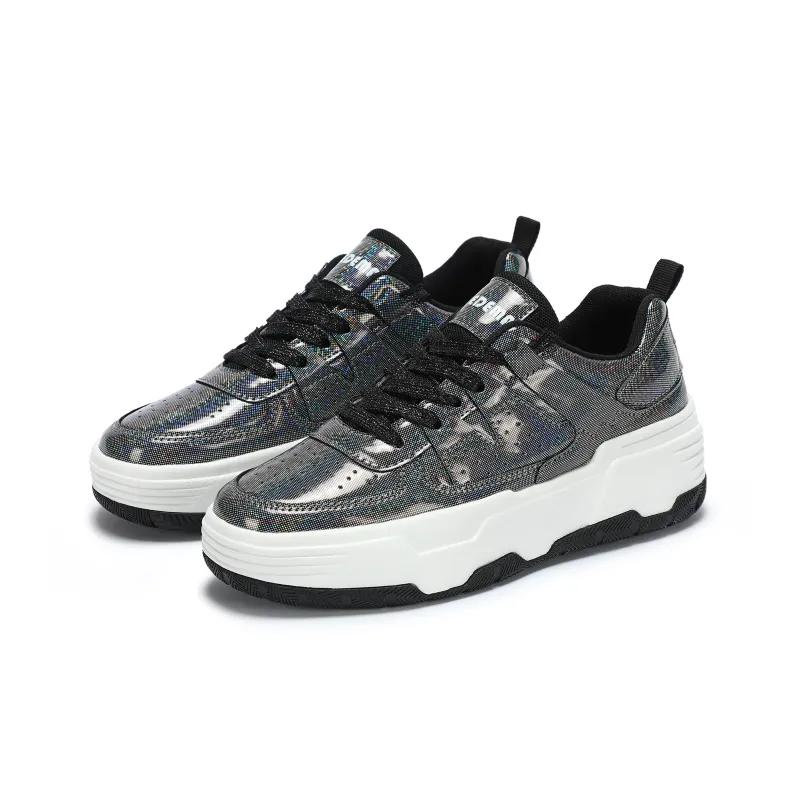 YUEDEMA Low Top Skateboard Shoes Unisex Dazzle Black-2