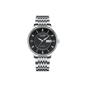 GUANQIN GJ16298 Automatic Mechanical Movement Stainless Steel Watchband Watch Men's Watches Black Dial