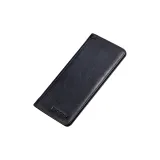 Blue Gray-Ultra-Thin Style (inside and outside Top Grain Cow Leather)-Anti-Skimming