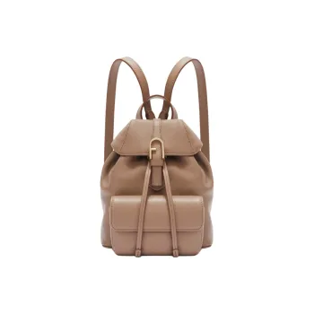 Furla Calfskin Backpack Mini Women's Plain Fabric Color