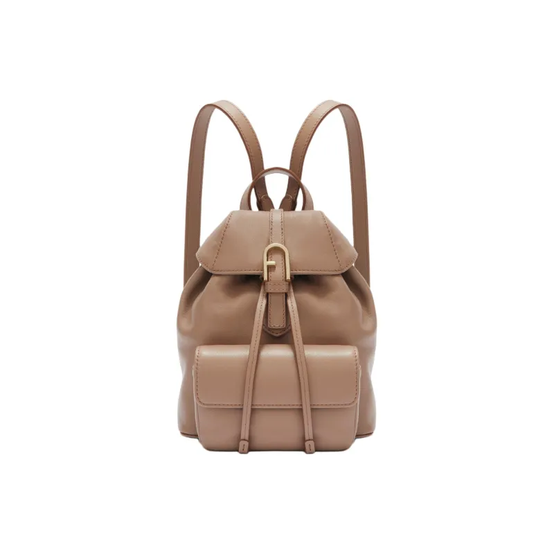 Furla Calfskin Backpack Mini Women's Plain Fabric Color-0