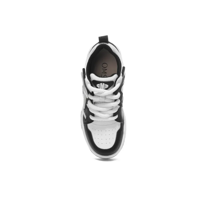 OMS Skateboard Shoes Women's Low Top Black/Pink/Beige-4