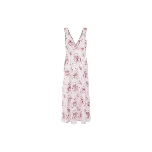 Selkie Sleeveless Dresses Women's Apricot Base Heart Ribbon Print