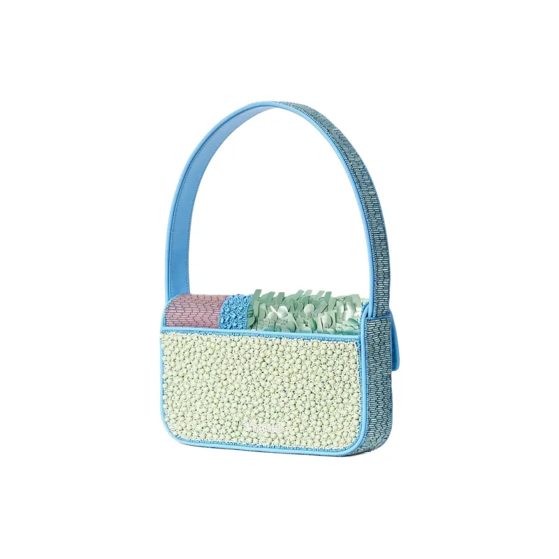 Staud Glass Beads With Pure Fabric Leather Binding One Shoulder Handbags Women's Multicolor-1