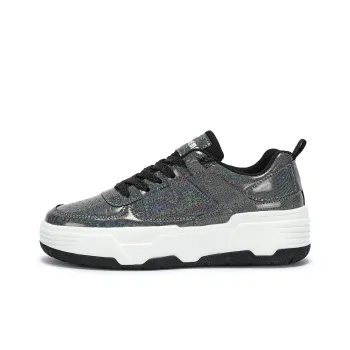 YUEDEMA Low-Top Skateboard Shoes Unisex Dazzle Black