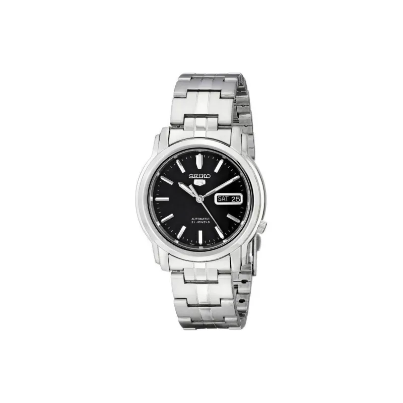 SEIKO Automatic Mechanical Movement Stainless Steel Strap Watch 37mm Men's Watches Black Dial-0