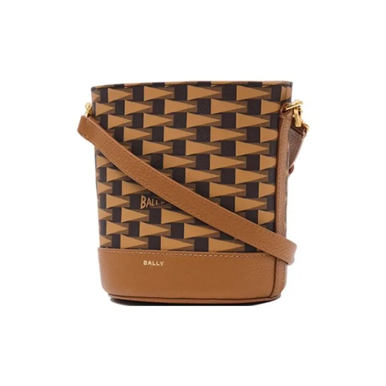 BALLY TPU Bucket Bags Crossbody Bag, Shoulder Bag Women's Multiple Browns-3