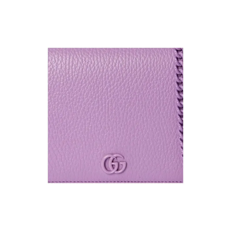 GUCCI GG Marmont Leather Chain Bag, Crossbody Bag, Shoulder Bag Mini Women's Light Purple-7