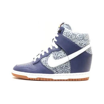 Nike Dunk Sky Hi Liberty Blue Non-slip Lightweight High-Top Skateboard Shoes GS Blue White
