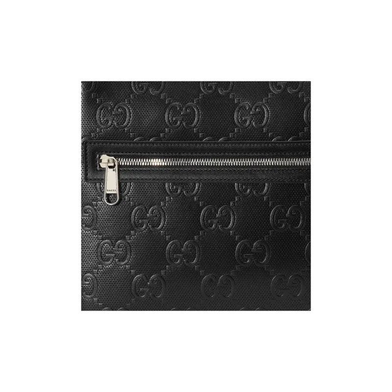 GUCCI Leather Messenger Bag Crossbody Bag Shoulder Bag Men's Black-7