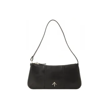 Manu Atelier Cow Leather Underarm Handbag Women's Black