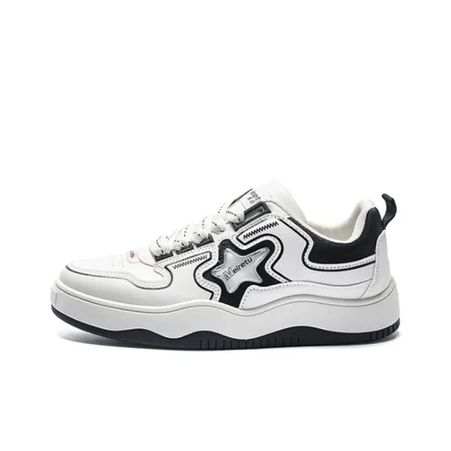 Meiretu Slip Resistant Low Top Skateboard Shoes Men's White