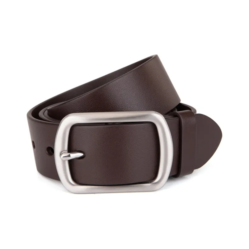Cows Reign Business Stainless Steel Cross Pin Buckle Genuine Leather Belts Men's-4