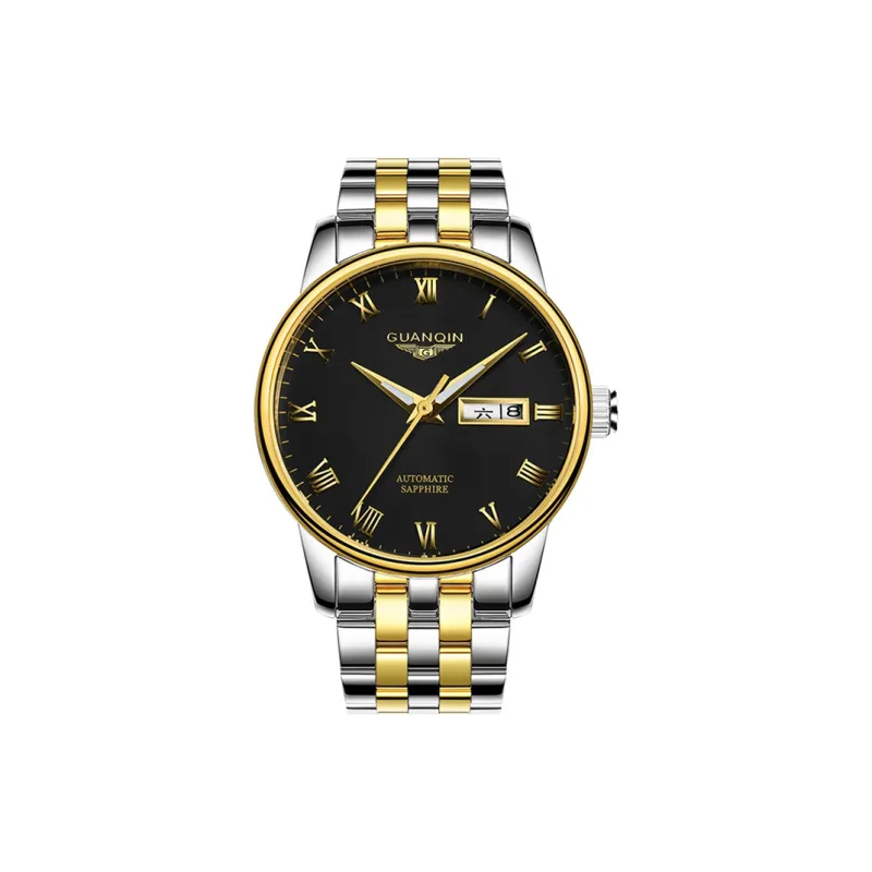 GUANQIN GUANQIN GJ16025 Mechanical Movement Stainless Steel Watchband Watch Men's Watches Black Dial-5