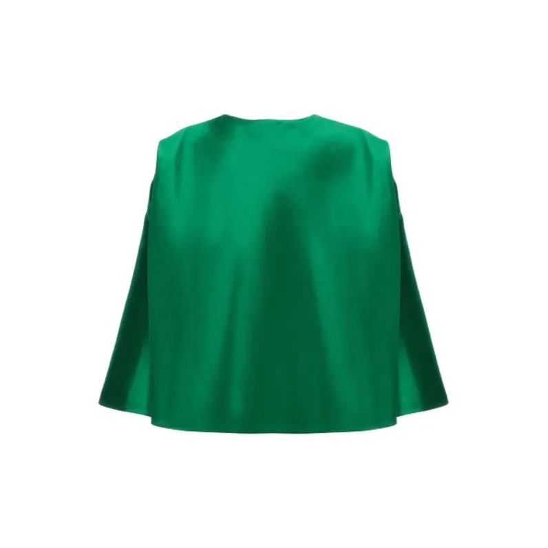 ALBERTA FERRETTI Mikado Crewneck Jacket-1