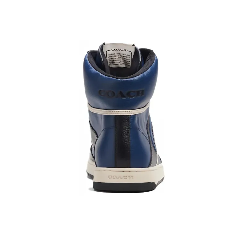 COACH C202 Cushioning, Wear Resistant High Top Skateboard Shoes Men's Blue-4
