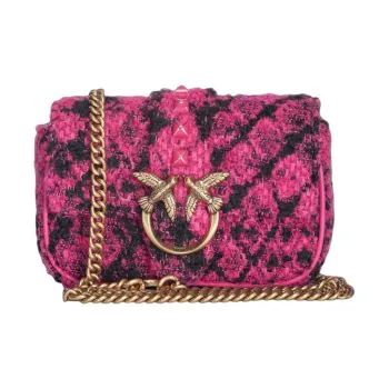 PINKO Cotton And Polyester Blend Flying Bird Bag Crossbody Bag Shoulder Bag Women's Fuchsia