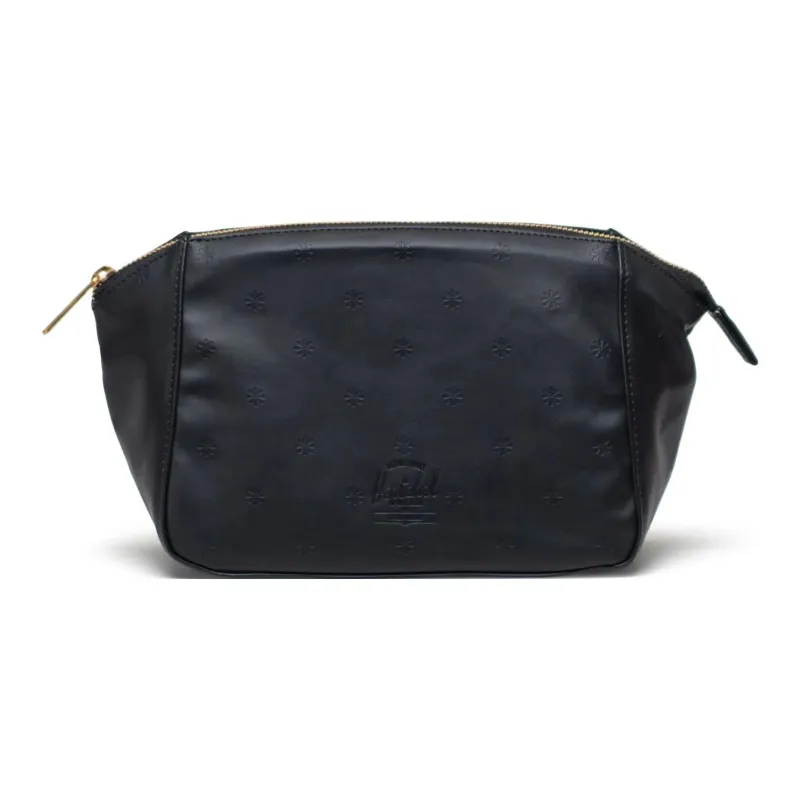 Herschel Litchi Grain Vegan Leather Toiletry Bag Unisex Black-0