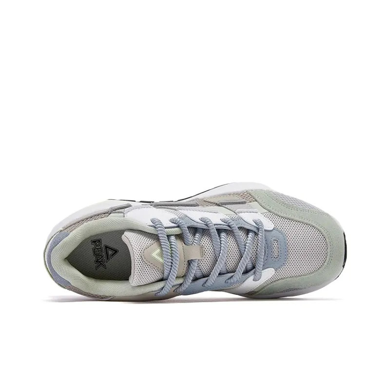 PEAK The Support Is Non slip Low Top Chunky Sneakers Men's Gray Green-3