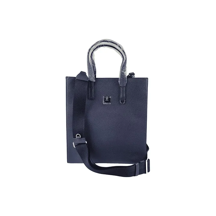 MCM Leather Tote Bag, Shopping Bag, Handbag, Shoulder Bag, Crossbody Bag Medium Size Women's Dark Blue-3