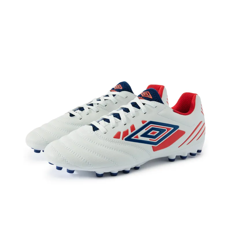 Umbro Soccer Shoes Men Low Top Umbro White/Manor Blue/Rococco Red-2