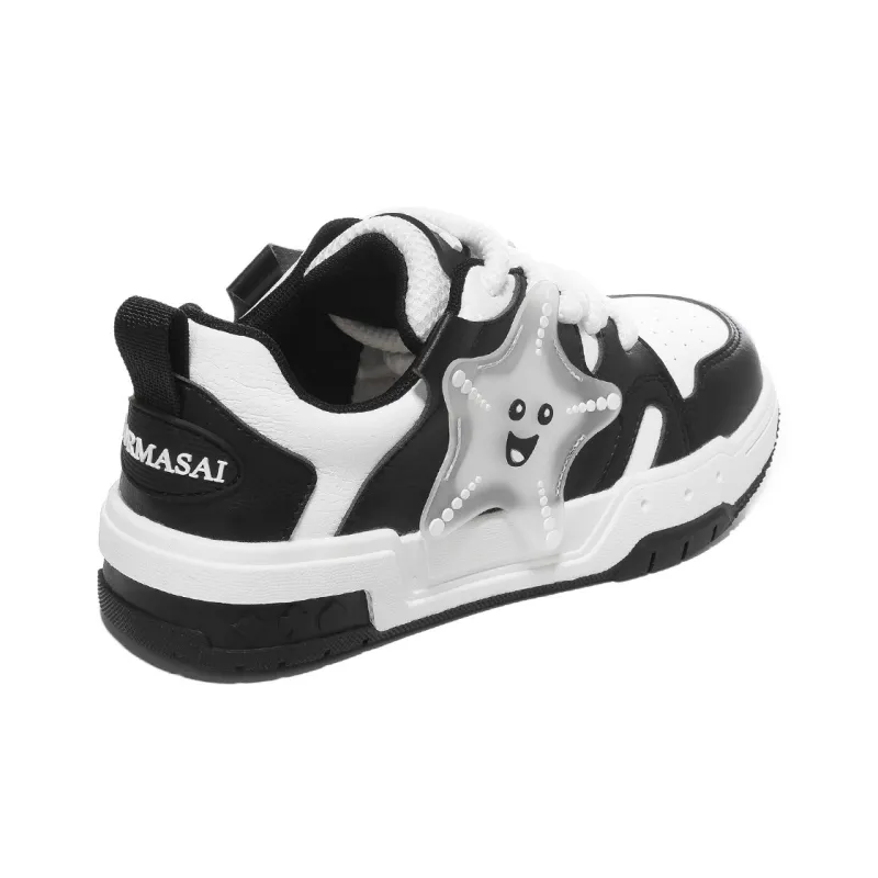 OMS Skateboard Shoes Women's Low Top Black/Pink/Beige-3