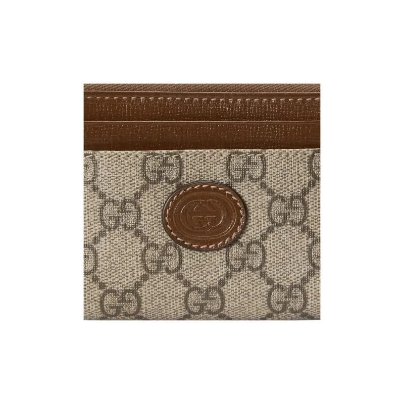 GUCCI Canvas With Leather Trim Wallet Women's Brown/Ebony-4