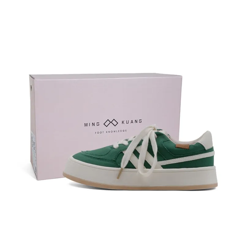 MINGKUANG Canvas Shoes Women's Low Top Pink/Green/White/Red-7