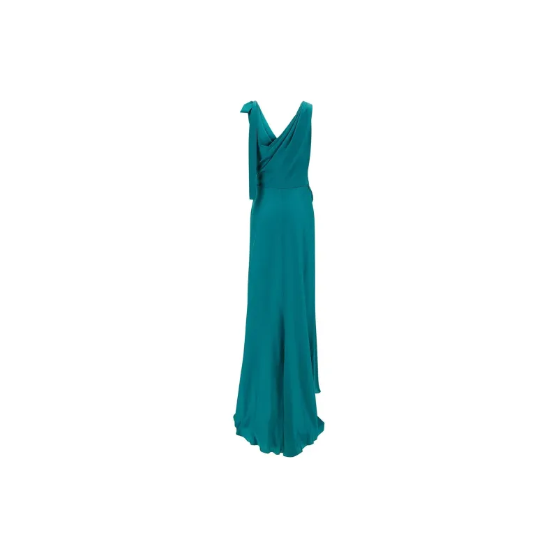 ALBERTA FERRETTI Cut Out Cocktail Satin Dress-1