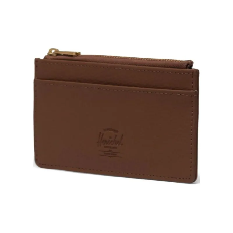 Herschel Pure Vegan Leather Card Holder Large Size Unisex Saddle Brown-1