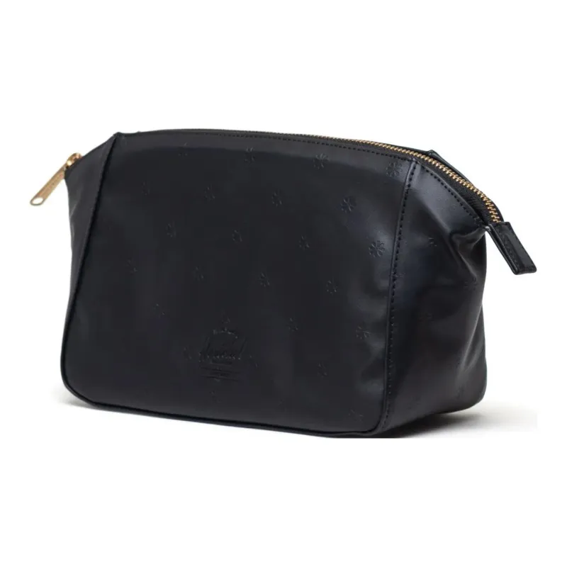 Herschel Litchi Grain Vegan Leather Toiletry Bag Unisex Black-1