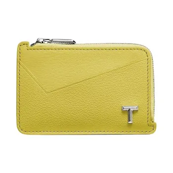 TIFFANY & CO. Tiffany T Goatskin Card Holder Women's Yellow Water