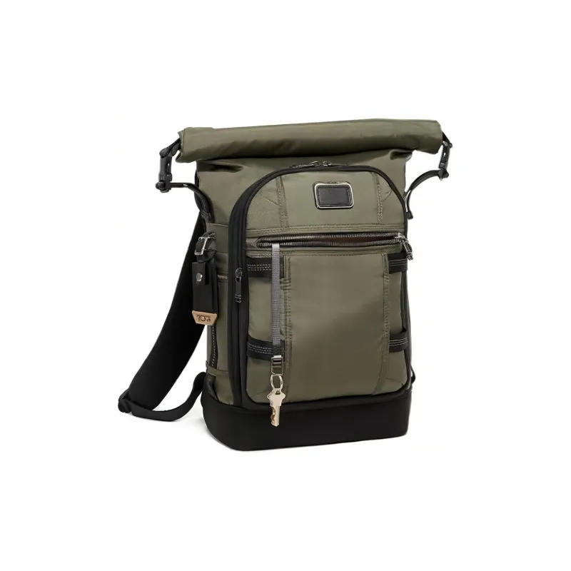 TUMI Alpha Bravo Nylon Fabric Backpack Men's Olive Green-1
