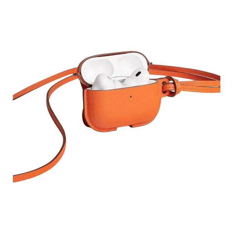 HERMES Swift Leather AirPods Pro Protective Case Earphone Case Unisex Orange-5