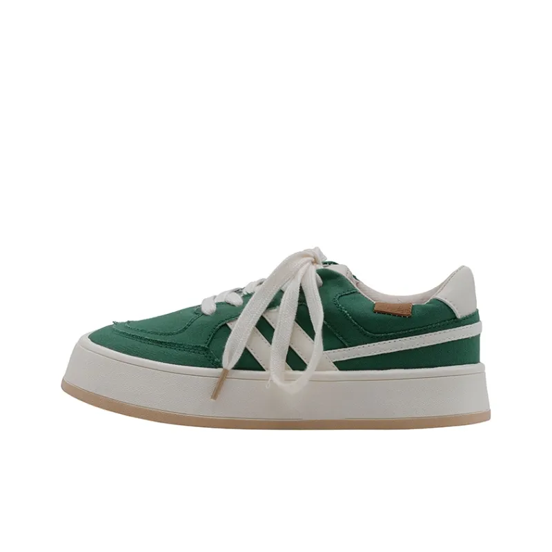 MINGKUANG Canvas Shoes Women's Low Top Pink/Green/White/Red-10