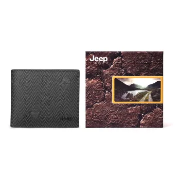 Jeep Cow Leather Leather Clip Wallet Regular Men's Black